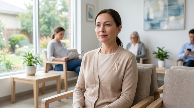 Woman wearing lung awareness ribbon for World Lungs Day