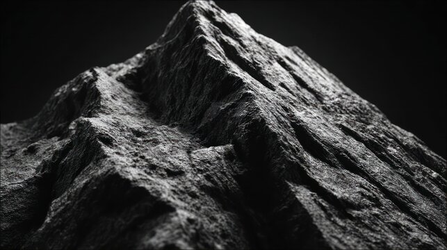 Close up of rough mountain peak in monochrome
