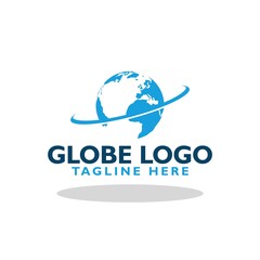 Fototapeta premium Globe logo icon with shadow