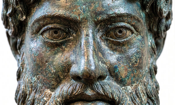  Close-Up Portrait of Artemision Bronze with Historic Bronze Patina