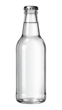 PNG Clear glass bottle isolated.