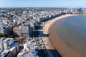 Aerial view of the coastline of Montevideo, Uruguay, South America © Chenxiaoyang