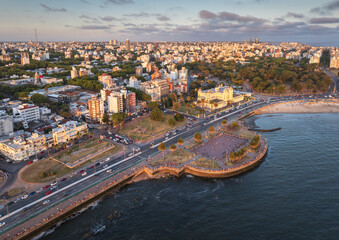 Aerial view of the coastline of Montevideo, Uruguay, South America © Chenxiaoyang