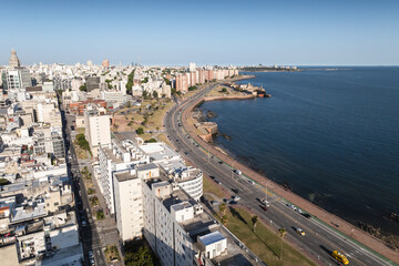 Aerial view of the coastline of Montevideo, Uruguay © Chenxiaoyang