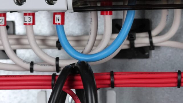 Connecting electrical modules using copper insulated electrical wires in the electrical switchboard. 