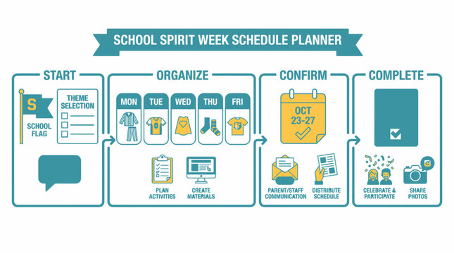 Back-To-School Spirit Week Schedule Planner Template