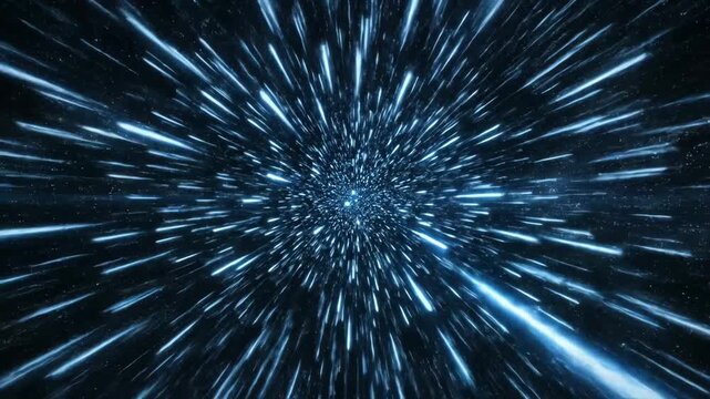 warp speed hyperspace travel through a digital cosmos illustrating futuristic light speed and a cosmic journey
