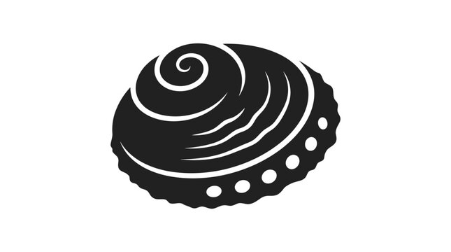 Stylized Black and White Abalone Shell Icon