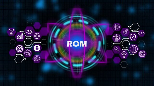 ROM Businessman writing on laptop showing glowing shield ai agent icons, dark tech setting shows smart technology, ai interface, marketing strategy and digital advertising concept.4k video 