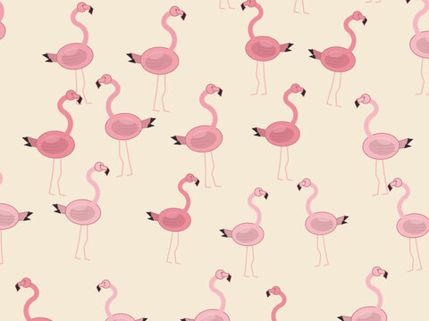 Chic Flamingo Bird Pattern Fashion Print Design