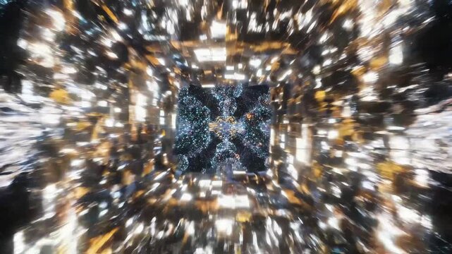 quantum computing ai neural network processing big data with energetic streams illustrating digital connectivity and future tech.