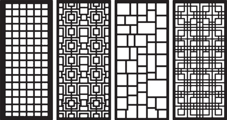 Fototapeta premium Geometric patterns, black and white, seamless designs, vector backgrounds