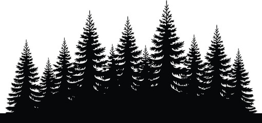 Fototapeta premium Black and white Christmas tree with pine needles and ornaments holiday
