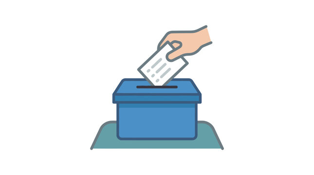 Hand casting vote into ballot box, election concept