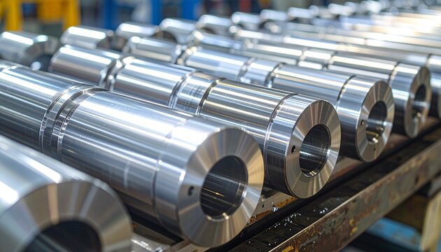 Automotive assembly line with robotic welding machines in operation.