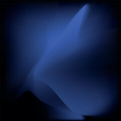 Abstract Dark Blue and Black Fluid Gradient Background with Smooth Neon Waves © SarifinJahan