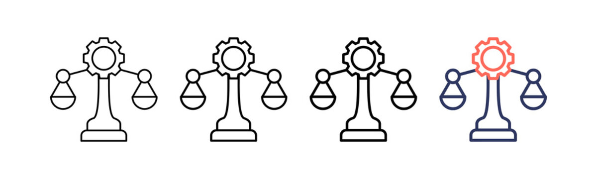 Workplace Ethics Icon Different Style Outline Collection Set