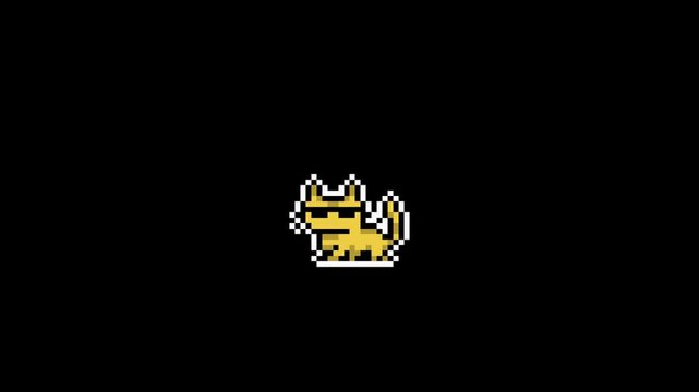 Pixel Art Cat Walking Animation Seamless Loop Retro Game Sprite