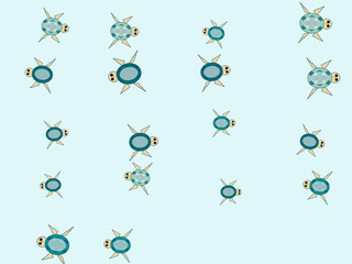 Sea Turtle Pattern Ocean Marine Background Vector © iushakovsky
