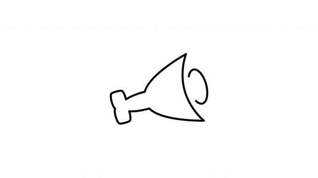 Minimalist outline animation of raw pork leg ham bone butcher meat icon drawing on and fading out. Features a clean pop up style in 3 color setups.