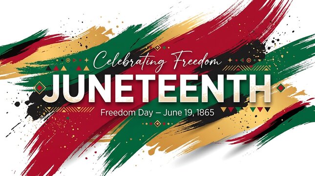 Juneteenth celebrating freedom abstract watercolor background with juneteenth watercolor typography celebration abstract emancipation heritage
