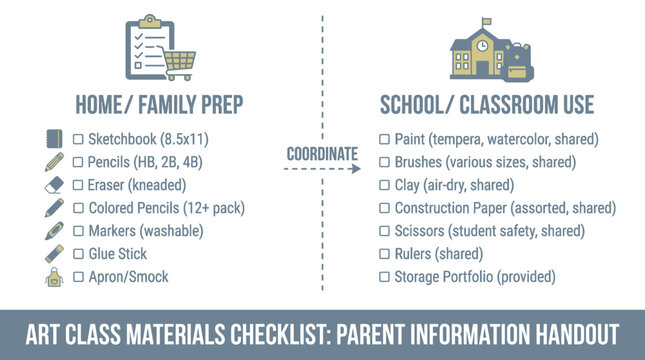 Back-To-School Art Class Materials Checklist