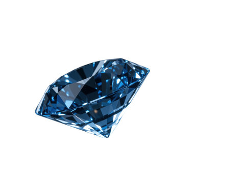 Blue diamond gem 3d icon transparent background