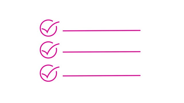 task completion checklist animation completion, schedule,video, plan, management, 4k video.