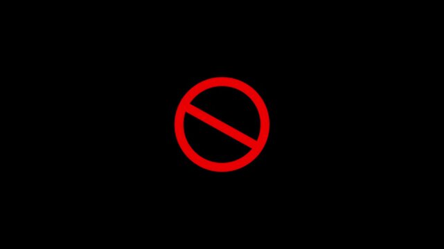 International prohibition mark. Ban forbidden sign. Traffic pictogram of Crossed out red circle. Warning, stop or no entry forbidden red circle and line symbol icon, 4k quality animation video..