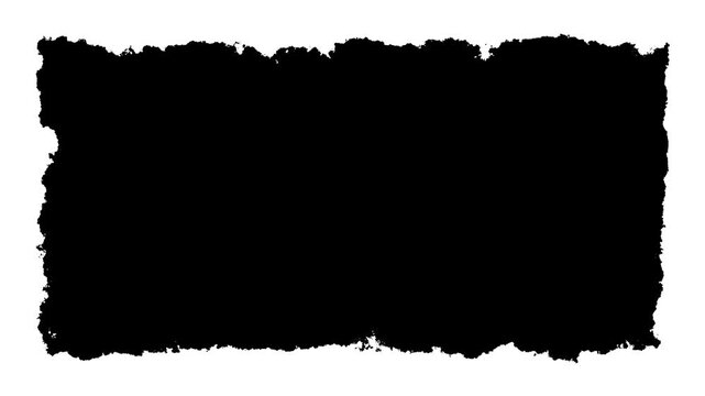 Widening black ink transition in a square shape, black ink widening over a white background