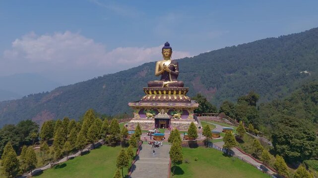 Rabong or Ravangla is a small town with an elevation of 8000 feet located, near Namchi City in the Namchi district of the Indian state of Sikkim. Namchi, Pelling and Gangtok. 4k Drone view.	