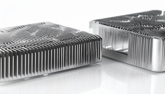 Close-up view of modern silver metal roofing panels.