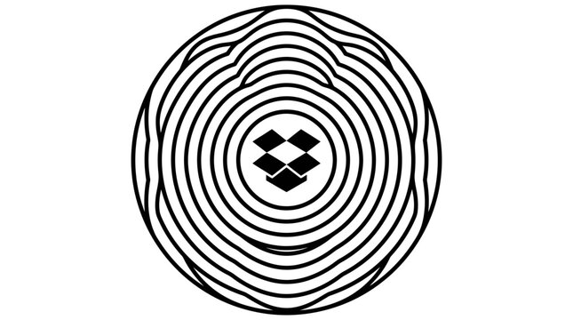 Abstract Circular Ripple Effect with Dropbox Logo in Center
