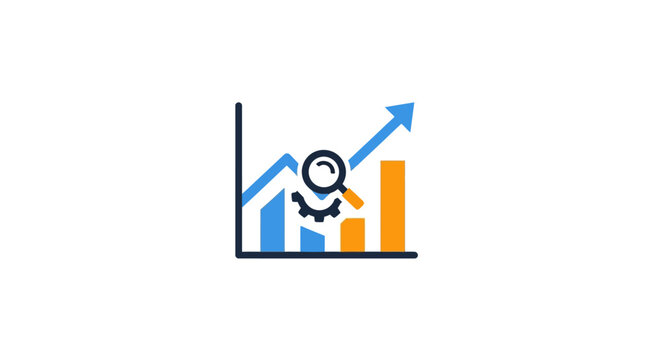 Business growth analysis represented by graphical elements and upward indicators without commas