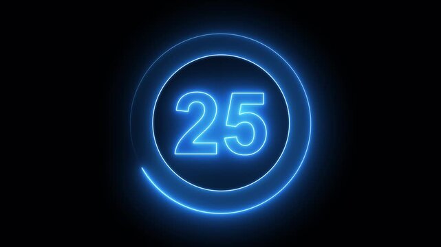 30-0 counting down seconds neon number 30 seconds countdown timer animation Countdown timer from 30 to 0 seconds real time.