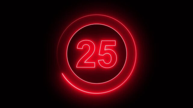 30-0 counting down seconds neon number 30 seconds countdown timer animation Countdown timer from 30 to 0 seconds real time.