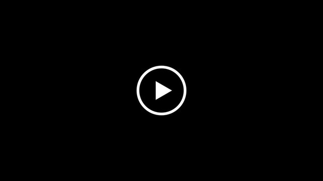 play icon, video play icon for website and mobile design animation on black background,with video play button video animation.