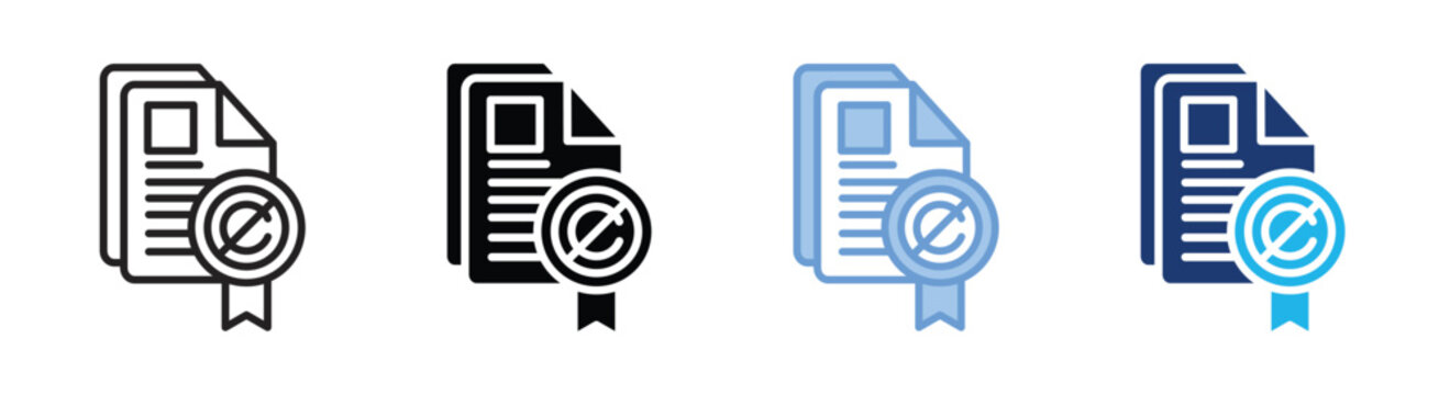 Copyright infringement icon set multiple style collection