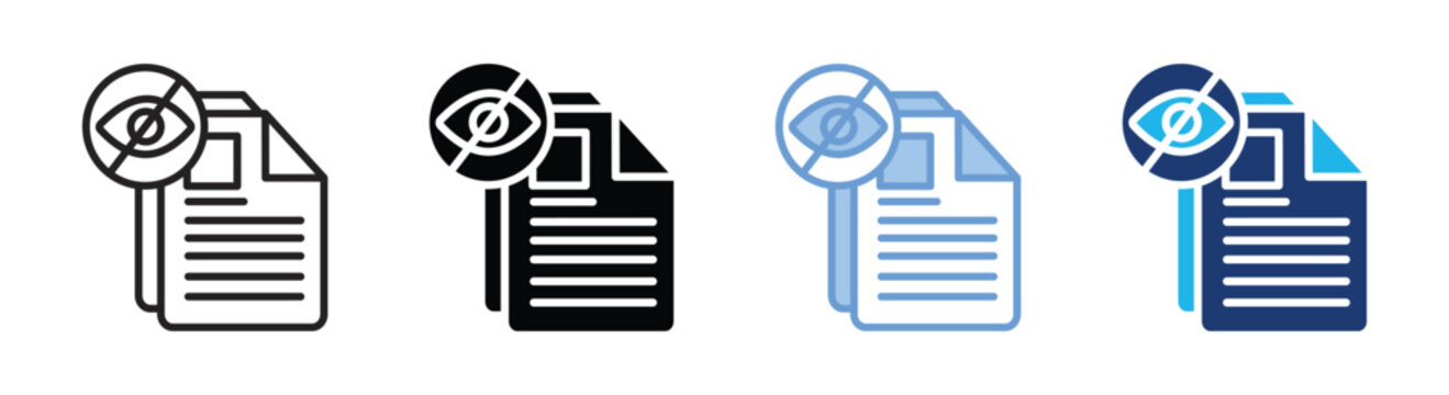 Data privacy icon set multiple style collection