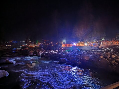 Night view of Parvati Valley, Kasol, Himachal Pradesh, India