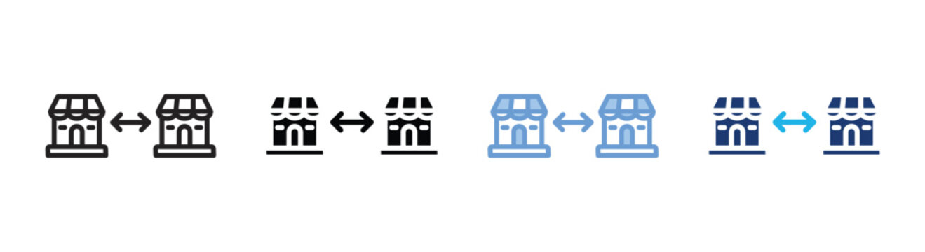 Market gap icon set multiple style collection