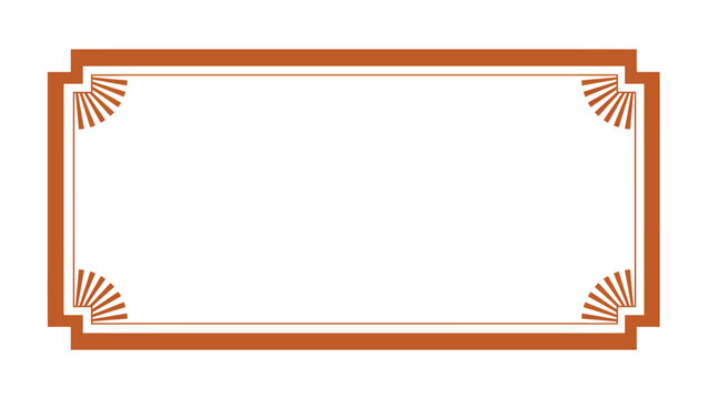 Elegant rectangular border frame featuring decorative corner accents in a warm brown color on white background