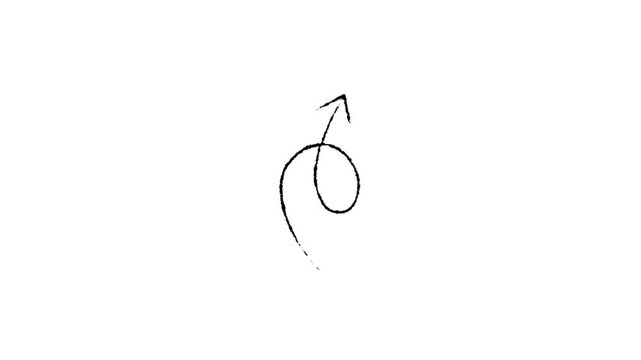 Hand Drawn Circular Up Arrow Animation, Pencil Sketch Loop Motion Graphic