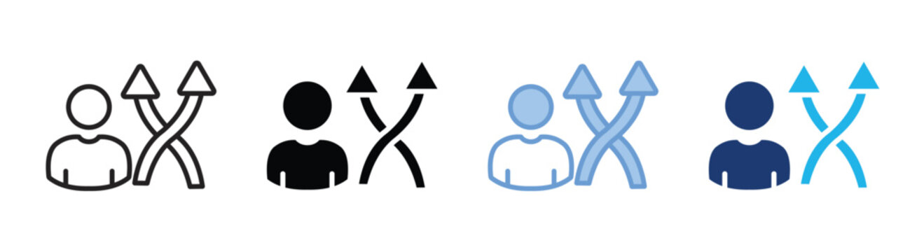 Flexibility icon set multiple style collection