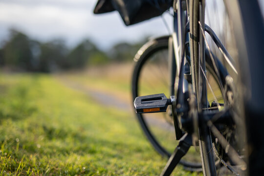 Close Up Bicycle Pedal Outdoor Pathway
