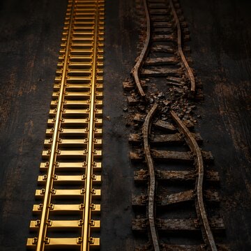 Parallel Railway Tracks Symbolizing Life Inequality