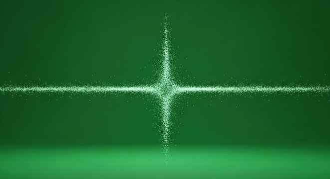 A bright green light streak crosses through a dark green background