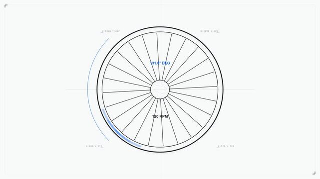 Rotating wheel technology in motion, close-up shot