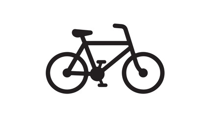 Obraz premium Simple black bicycle icon on white background for design and illustration