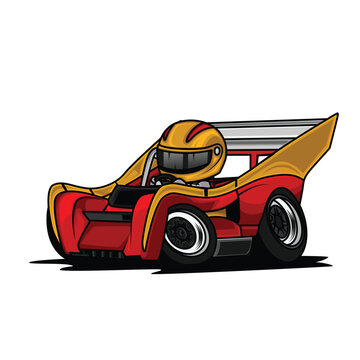 Chibi Race Car Driver Mascot racing season has arrived Good For Mascot, Sticker 